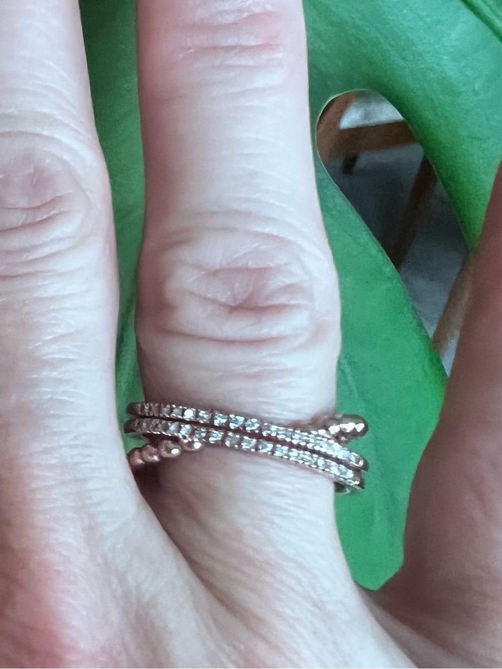 10K Rose Gold and Diamond Crossover Ring